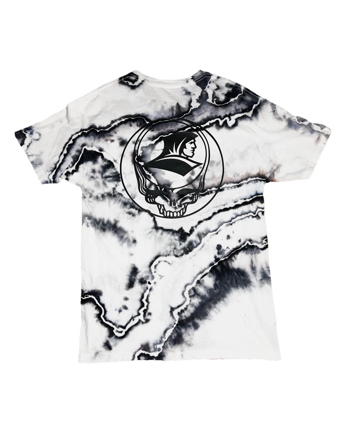 Grateful Friar black and white tie-dye shirt, back